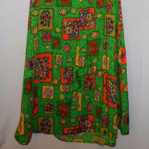 Vintage Made in Hawaii Floral Green Dress Smaller - Picture 7 of 7